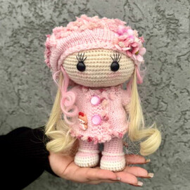 Кукла ручной работы Розовые розочки